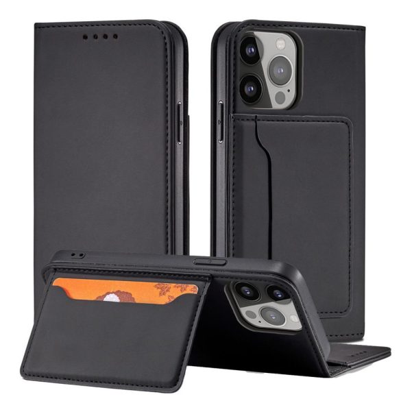 Magnet Card Case Samsung Galaxy A34 5G oldalra nyíló tok, fekete