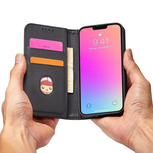 Magnet Card Case Samsung Galaxy A34 5G oldalra nyíló tok, fekete
