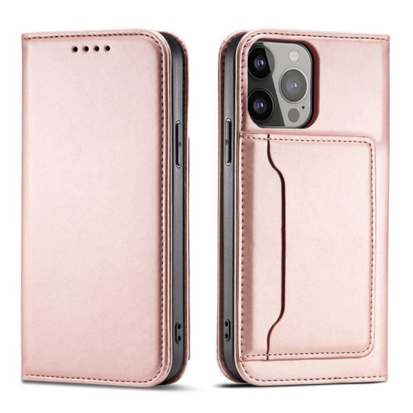 Magnet Card Case Samsung Galaxy A34 5G oldalra nyíló tok, rózsaszín