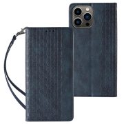   Magnet Strap Case Samsung Galaxy A34 5G oldalra nyíló tok, sötétkék
