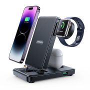   Joyroom JR-WQS02 4in1 dokkoló töltőállomás, iPhone Airpods, Apple Watch készülékekhez 4in1, összecsukható, fekete
