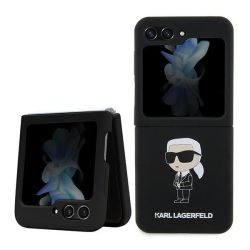   Karl Lagerfeld Samsung Galaxy Z Flip 5 Silicone Ikonik (KLHCZF5SNIKBCK) hátlap, tok, fekete