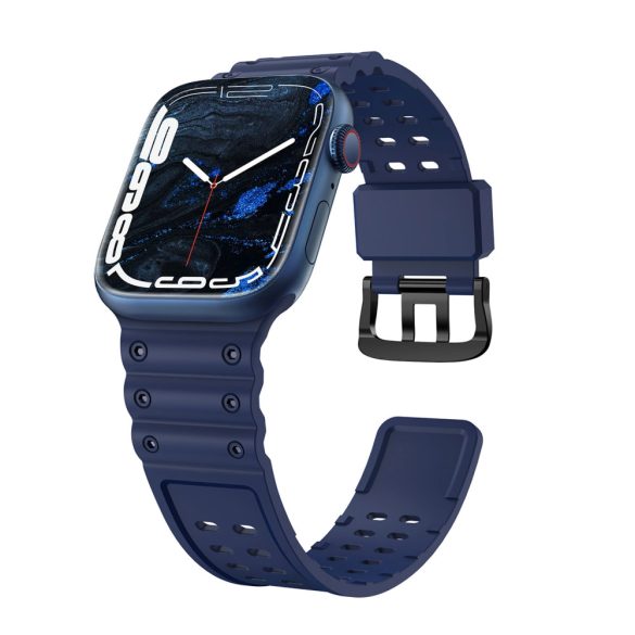 Triple Protection Strap Apple Watch 1/2/3/4/5/6/7/8/9/SE/Ultra, 42/44/45/49mm óraszíj, sötétkék