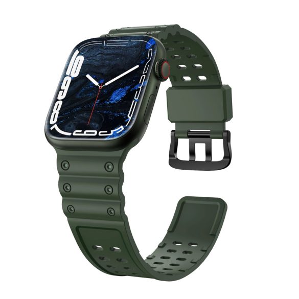 Triple Protection Strap Apple Watch 1/2/3/4/5/6/7/8/9/SE/Ultra, 42/44/45/49mm óraszíj, sötétzöld