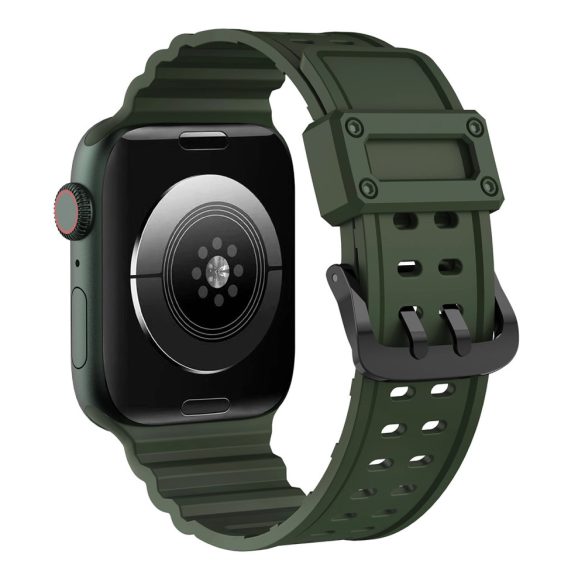 Triple Protection Strap Apple Watch 1/2/3/4/5/6/7/8/9/SE/Ultra, 42/44/45/49mm óraszíj, sötétzöld