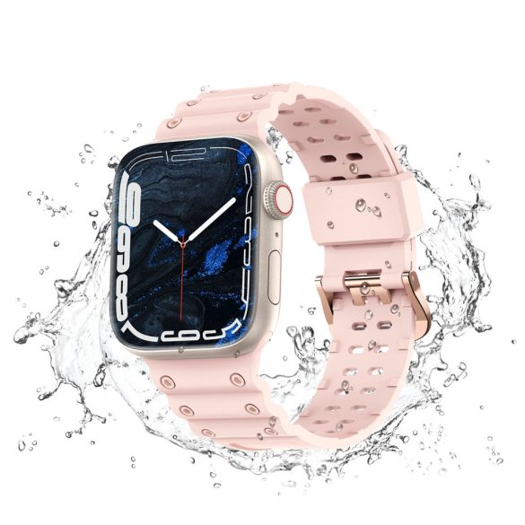 Triple Protection Strap Apple Watch 1/2/3/4/5/6/7/8/9/SE/Ultra, 42/44/45/49mm óraszíj, rózsaszín