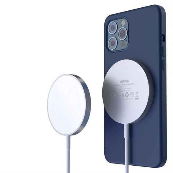 Choetech T517-F Wireless Charger Qi, MagSafe kompatibilis vezeték nélküli töltő, 15W, fehér