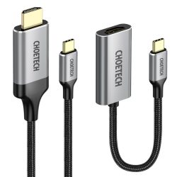   Choetech USB-C kábel és adapter Kit, HDMI/USB-C+USB-C/HDMI 3840 x 2160 60Hz 2m, szürke