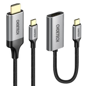 Choetech USB-C kábel és adapter Kit, HDMI/USB-C+USB-C/HDMI 3840 x 2160 60Hz 2m, szürke