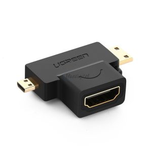 Ugreen 20144 mini HDMI/micro HDMI/HDMI adapter, fekete