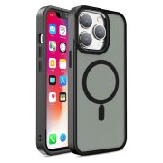   Magnetic Color Matte Case iPhone 15 magsafe kompatibilis ütésálló hátlap, tok, fekete
