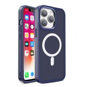  Magnetic Color Matte Case iPhone 15 magsafe kompatibilis ütésálló hátlap, tok, kék