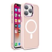   Magnetic Color Matte Case iPhone 15 magsafe kompatibilis ütésálló hátlap, tok, rózsaszín