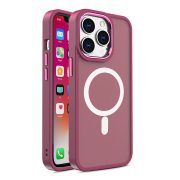   Magnetic Color Matte Case iPhone 15 magsafe kompatibilis ütésálló hátlap, tok, bordó