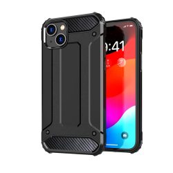   Hybrid Armor Tough Rugged iPhone 15 ütésálló hátlap, tok, fekete