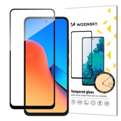   Xiaomi Redmi 12 Wozinsky Glass Screen 5D Full Glue teljes kijelzős edzett üvegfólia (tempered glass), 9H keménységű, tokbarát, fekete