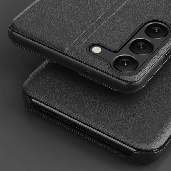 Eco Leather View Case Samsung Galaxy S24 Plus oldalra nyíló tok, fekete