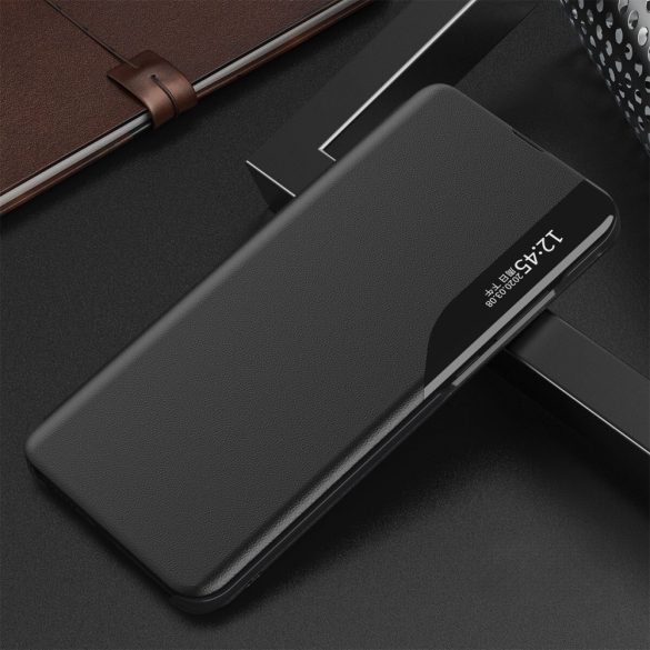 Eco Leather View Case Samsung Galaxy S24 Plus oldalra nyíló tok, fekete