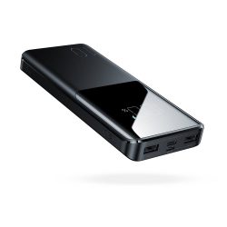   Joyroom JR-T013 PD 3.0 & QC 3.0 Power Bank and Qi Wireless Charger, 10000 mAh, 15W, hordozható külső akkumulátor és vezeték nélküli Qi töltő, fekete