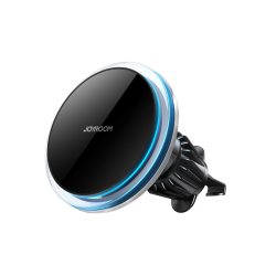   Joyroom JR-ZS291 Car Magnetic Holder Qi Wireless Induction Charger Magsafe kompatibilis vezeték nélküli töltő és tartó, szellőzőrácsra, mágneses, 15W, ezüst