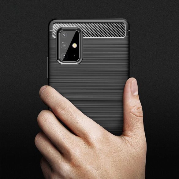 Carbon Case Flexible Samsung Galaxy A31 hátlap, tok, kék