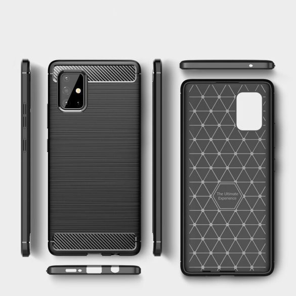 Carbon Case Flexible Samsung Galaxy A31 hátlap, tok, kék