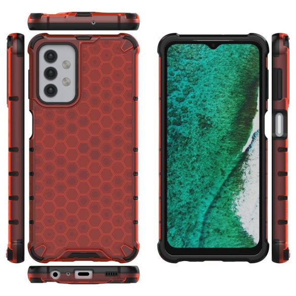 Honeycomb Case Samsung Galaxy A32 5G ütésálló hátlap, tok, piros