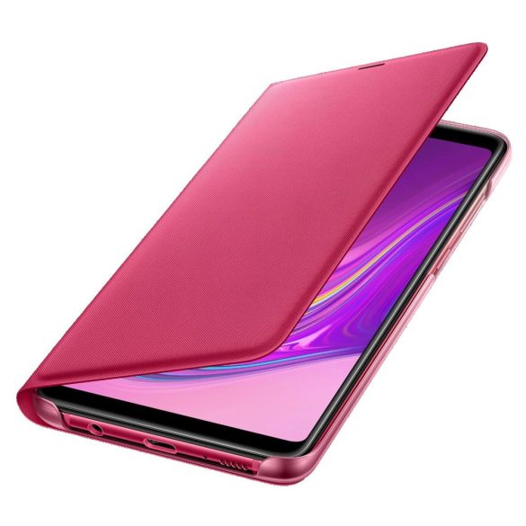 Samsung gyári Wallet Cover Samsung Galaxy A9 (2018) oldalra nyíló tok, rózsaszín
