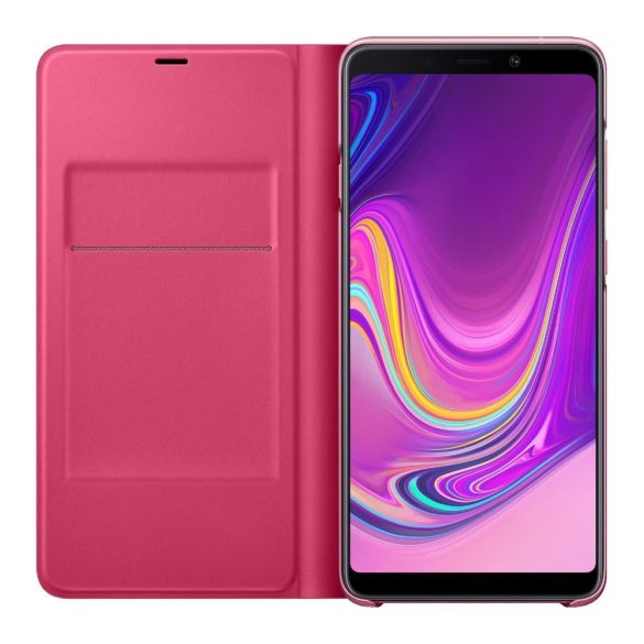 Samsung gyári Wallet Cover Samsung Galaxy A9 (2018) oldalra nyíló tok, rózsaszín