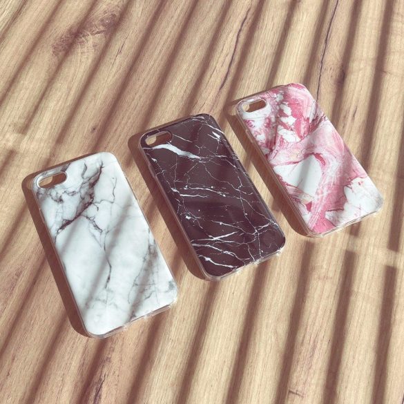 Wozinsky Marble cover iPhone 13 Pro Max márvány mintás hátlap, tok, fehér