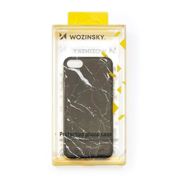 Wozinsky Marble cover iPhone 13 Pro márvány mintás hátlap, tok, fekete