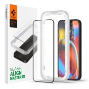   Spigen Tempered Glass iPhone 13 Pro Max 2.5.D nem teljes kijelzős üvegfólia felrakókerettel, 9H keménységű, fekete