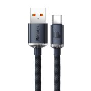   Baseus Crystal Shine CAJY000401 USB/USB-C adat és töltőkábel kijelzővel, gyorstöltő, 100W, 1.2m, fekete
