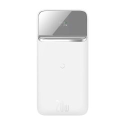   Baseus PPCX010102 Magnetic Power Bank and Wireless Charger, 10000 mAh, 20W hordozható külső akkumulátor és vezeték nélküli Qi töltő, fehér
