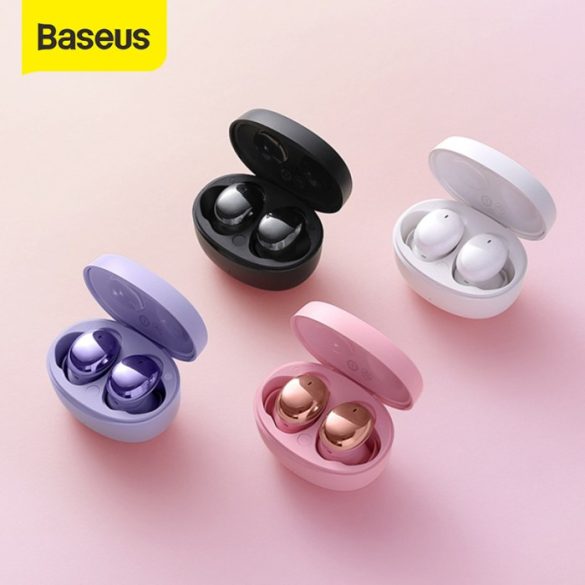 Baseus Bowie E2 Bluetooth 5.2 Earphone, Headset, vezeték nélküli töltés funkcióval, lila