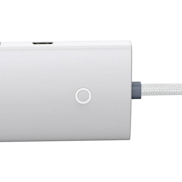 Baseus Lite Series Hub 4in1 4xUSB-A 3.0, elosztó, USB-A kábellel, 25 cm, fehér