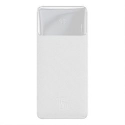   Baseus PPDML-L01 Bipow PD QC 3.0 AFC Power Bank, hordozható külső akkumulátor 2xUSB/USB-C/micro USB, 10000 mAh, 15W, fehér