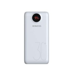   Romoss SW30 Pro Power Bank hordozható külső akkumulátor, USB/USB-C/Micro-USB/Lightning, 26800 mAh, fehér