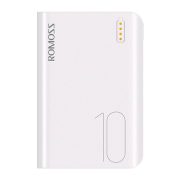   Romoss Sense 4 Mini Powerbank, hordozható külső akkumulátor 2xUSB-A/USB-C/Micro-USB, 10000 mAh, fehér