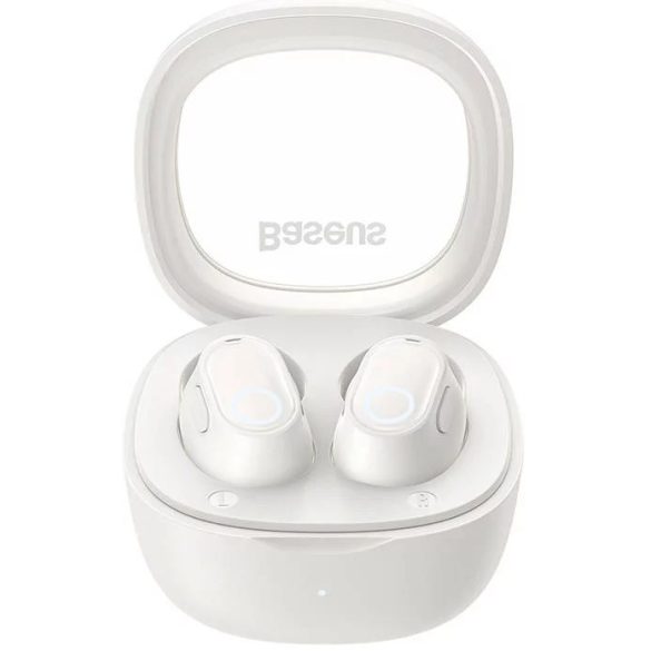 Baseus Bowie WM02 Bluetooth 5.3 Earphone, Headset, vezeték nélküli töltés funkcióval, fehér