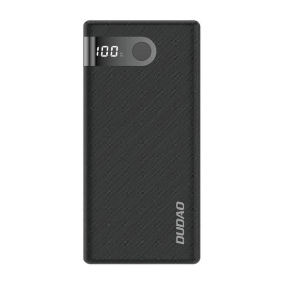 Dudao K9Pro LED Powerbank, hordozható külső akkumulátor 2xUSB-A/USB-C/Micro-USB, LED kijelzővel, 10000 mAh, szürke