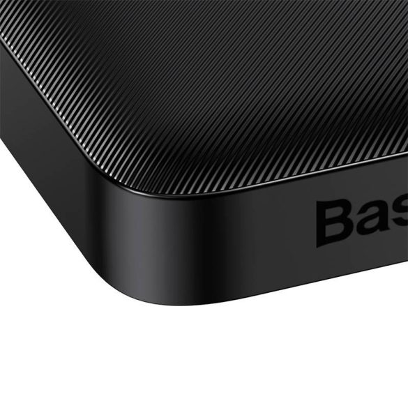Baseus Bipow Powerbank, hordozható külső akkumulátor 2xUSB-A/USB-C/Micro-USB, LED kijelzővel, 10000 mAh, 20W, fekete