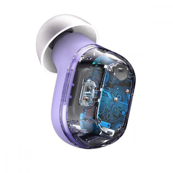 Baseus Encok WM01 Bluetooth 5.0 Earphone, Headset, vezeték nélküli töltés funkcióval, lila