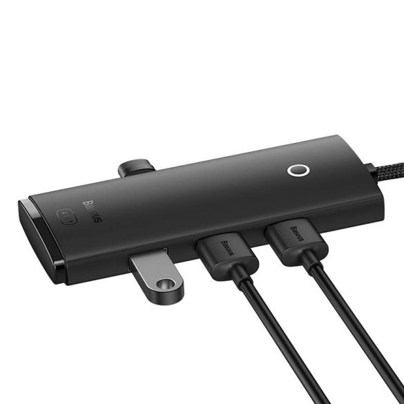 Baseus OS-Lite 4-Port Hub 4xUSB-A 3.0 elosztó, USB-A kábellel, 25cm, fekete