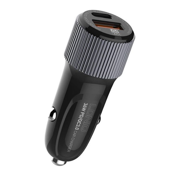 Ldnio C510Q USB Car Charger autós szivargyújtó, QC 3.0 USB-A/PD 3.0 USB-C, USB-A/USB-C kábellel, fekete