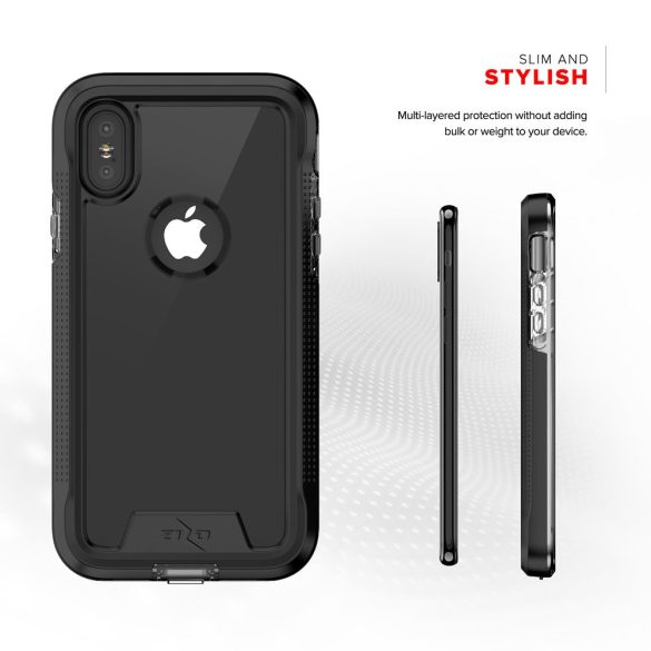 Zizo ION Triple Layered Hybrid iPhone X/Xs ütésálló hátlap, tok és edzett üvegfólia, fekete