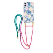   Iphoria iPhone 12/12 Pro Tie Dye Pastel nyakba akasztós hátlap, tok, mintás, színes
