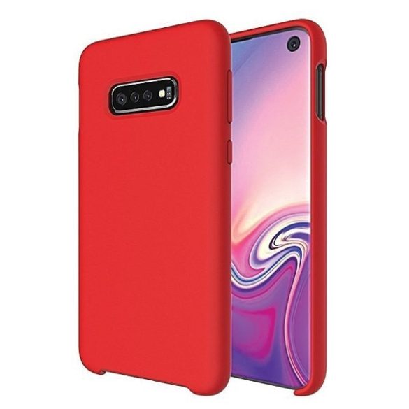 Silicone Flexible Rubber Samsung Galaxy S10 Plus hátlap, tok, piros