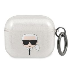   Karl Lagerfeld Apple Airpods 3 Glitter Karl's Head (KLA3UKHGS) tok, ezüst