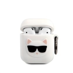 Karl Lagerfeld Apple Airpods Choupette szilikon tok, fehér